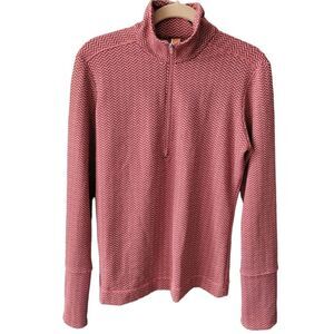 Lucy Burnt Orange Zig Zag Print Pullover Top Size M